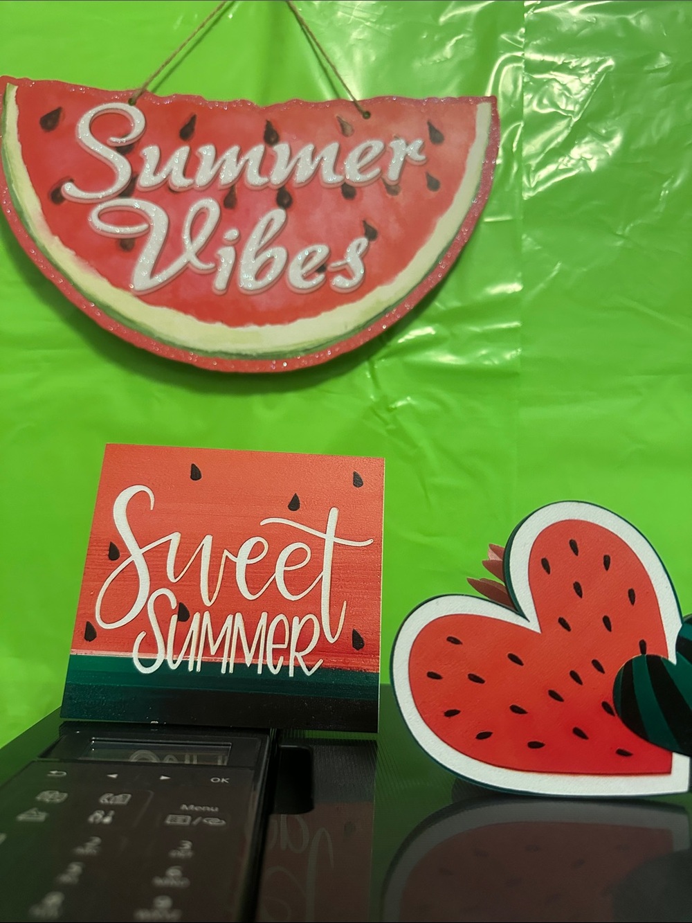 Summer Vibes Watermelon Party Sign - Red